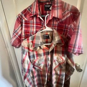 Wrangler Western Pearl Snap LS and SS shirts. Pro Rodeo. See details for size.